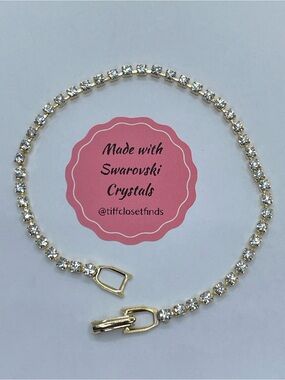 Swarovski Crystal Elements Gold Diamond White Tennis Bracelet Minimalist Chic